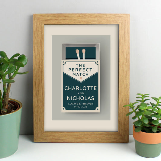 Personalised The Perfect Match A4 Framed Wall Art