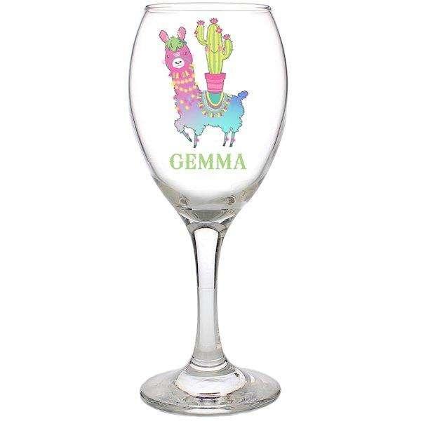 Personalised Llama Wine Glass - Myhappymoments.co.uk