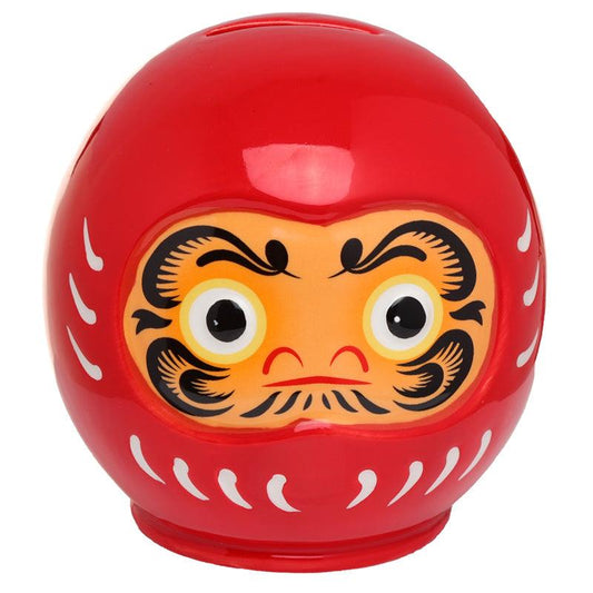 Ceramic Japanese Red Daruma Money Box