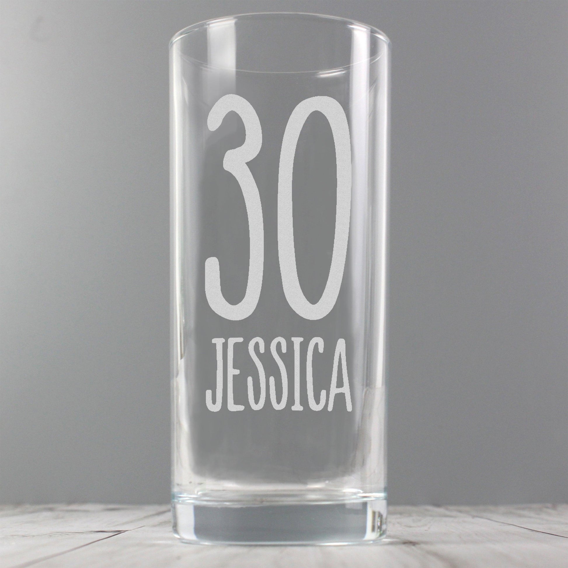 Personalised Birthday Age Hi Ball Glass