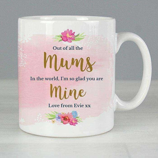 Personalised Floral Watercolour Mug - Myhappymoments.co.uk