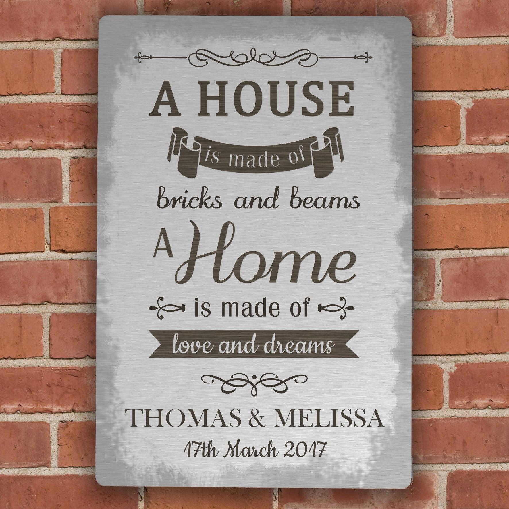 Personalised 'A House Is Made Of...' Metal Sign