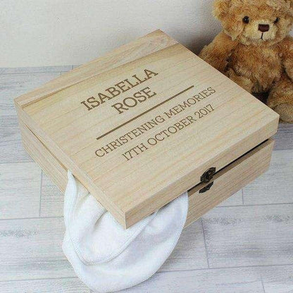 Personalised Any Message Large Wooden Keepsake Box - Myhappymoments.co.uk