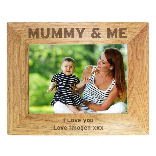 Personalised Mummy & Me 7x5 Wooden Photo Frame - Myhappymoments.co.uk