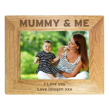 Personalised Mummy & Me 7x5 Wooden Photo Frame - Myhappymoments.co.uk