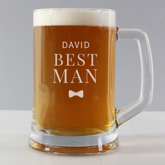 Personalised Best Man Pint Stern Glass Tankard