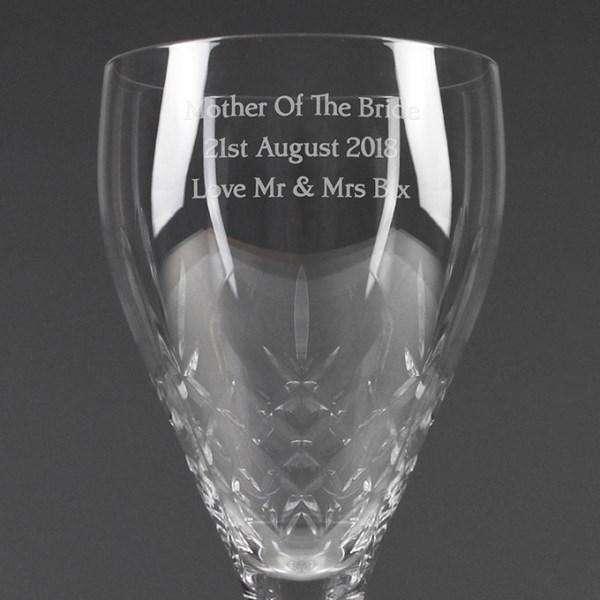 Personalised Cut Crystal Wine Glass - Myhappymoments.co.uk