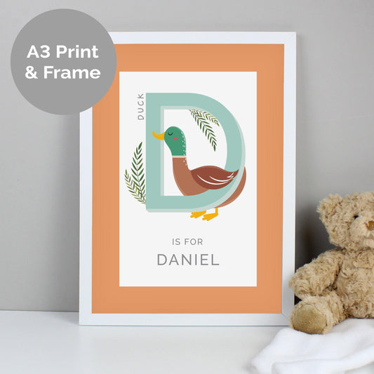 Personalised Animal Alphabet A3 Wall Art