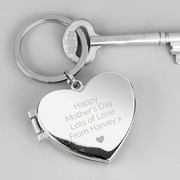 Personalised Heart Photo Locket Keyring - Myhappymoments.co.uk