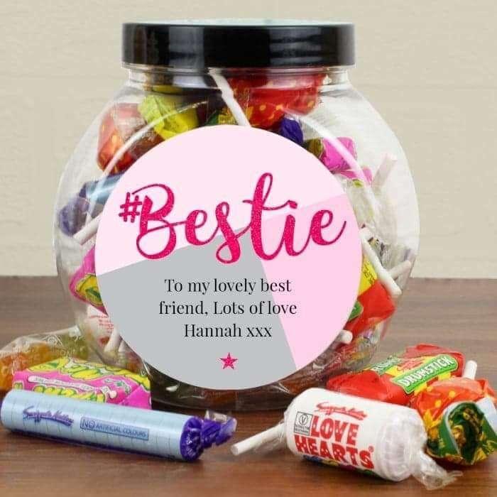 Personalised #Bestie Sweetie Jar - Myhappymoments.co.uk