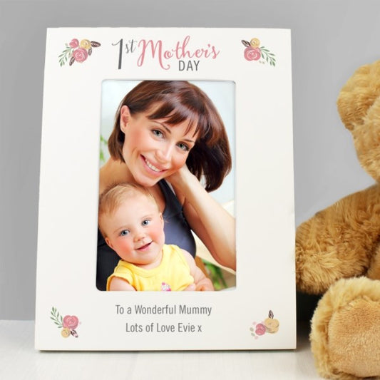 Personalised Floral Bouquet 1st Mothers Day Photo Frame 4x6 - Myhappymoments.co.uk