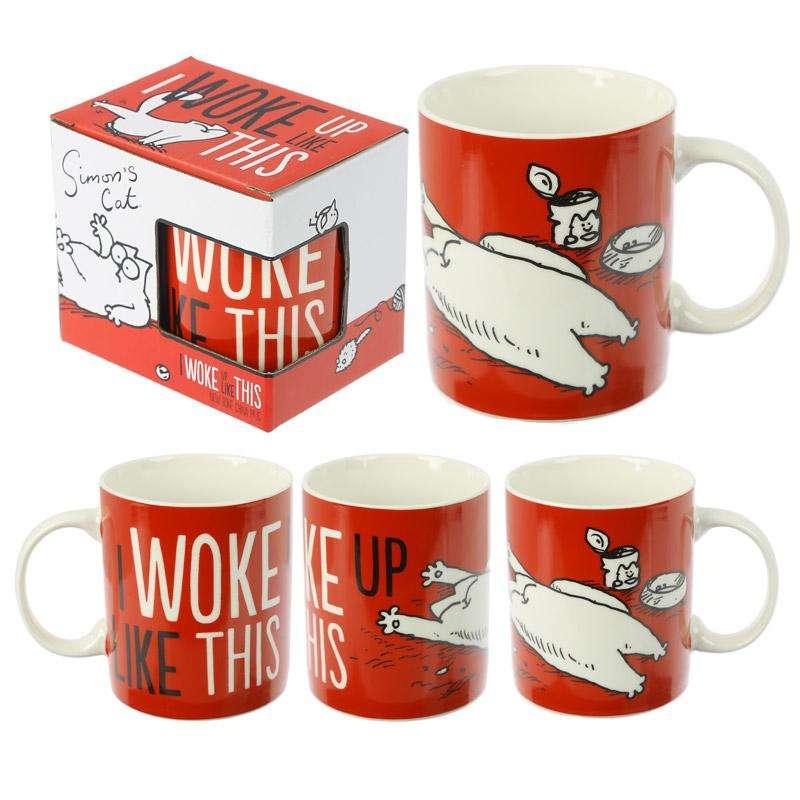 Novelty Simon's Cat Mug - I Woke Up Like This - Myhappymoments.co.uk