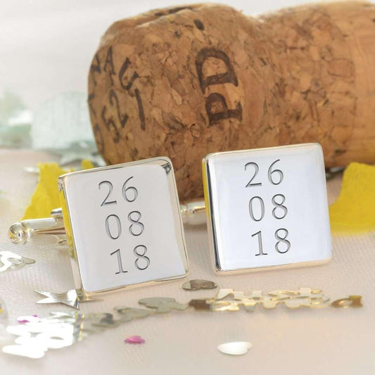 Personalised Special Date Engraved Cufflinks - Myhappymoments.co.uk