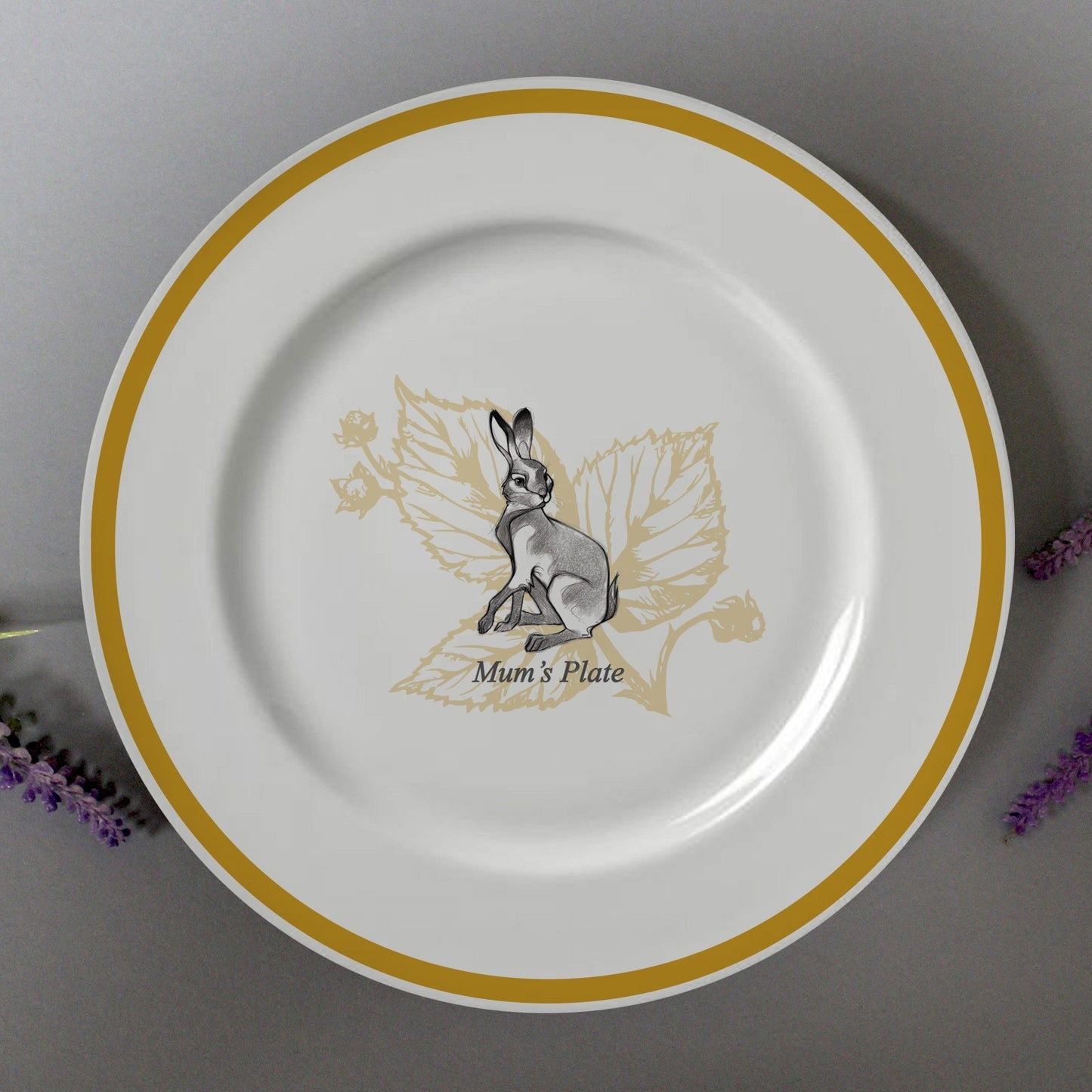 Personalised Watership Down Clover Rimmed Plate 8" - Myhappymoments.co.uk