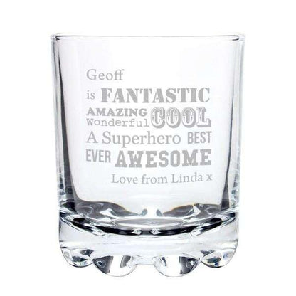 Personalised Superhero Glass Tumbler - Myhappymoments.co.uk