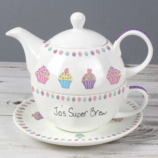 Personalised Cupcake Teapot Tea for One