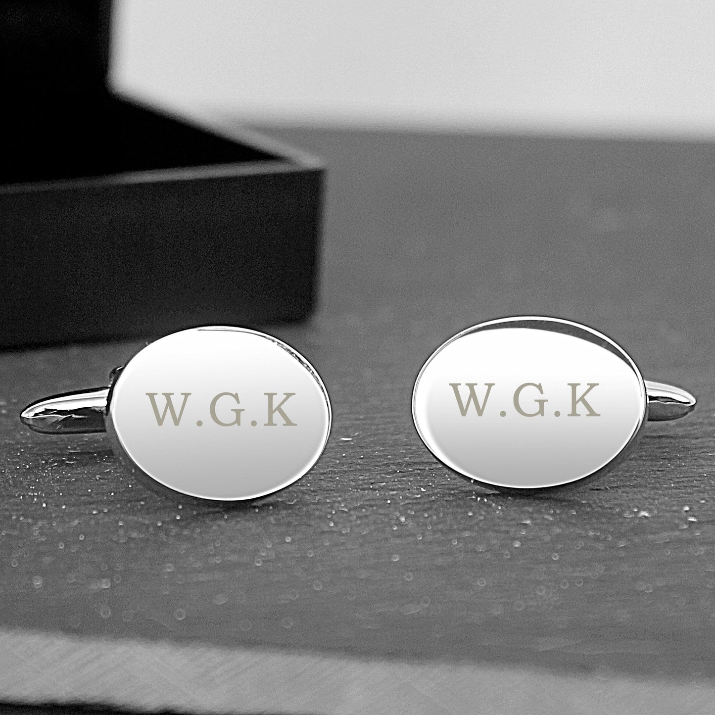 Personalised Oval Initials Cufflinks - Myhappymoments.co.uk