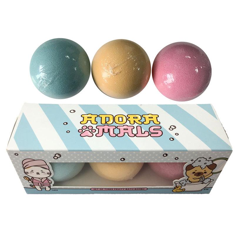 Set of 3 Adoramals Pets Bath Bombs - Fruity Scents