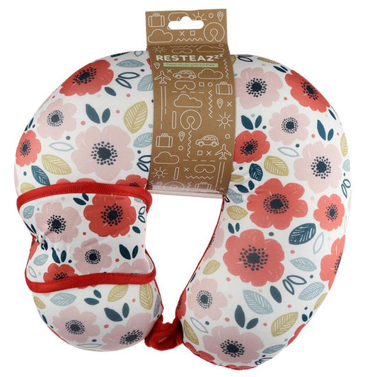 Poppy Fields Relaxeazzz Travel Pillow & Eye Mask Set