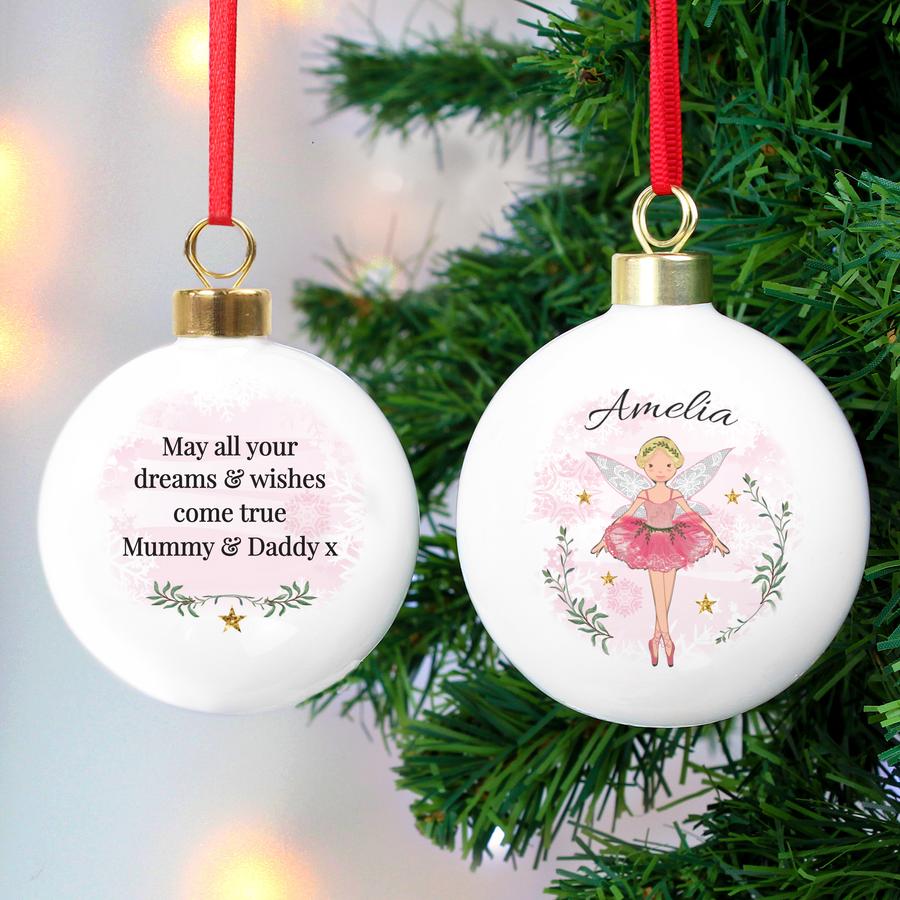 Personalised Sugar Plum Fairy Christmas Bauble