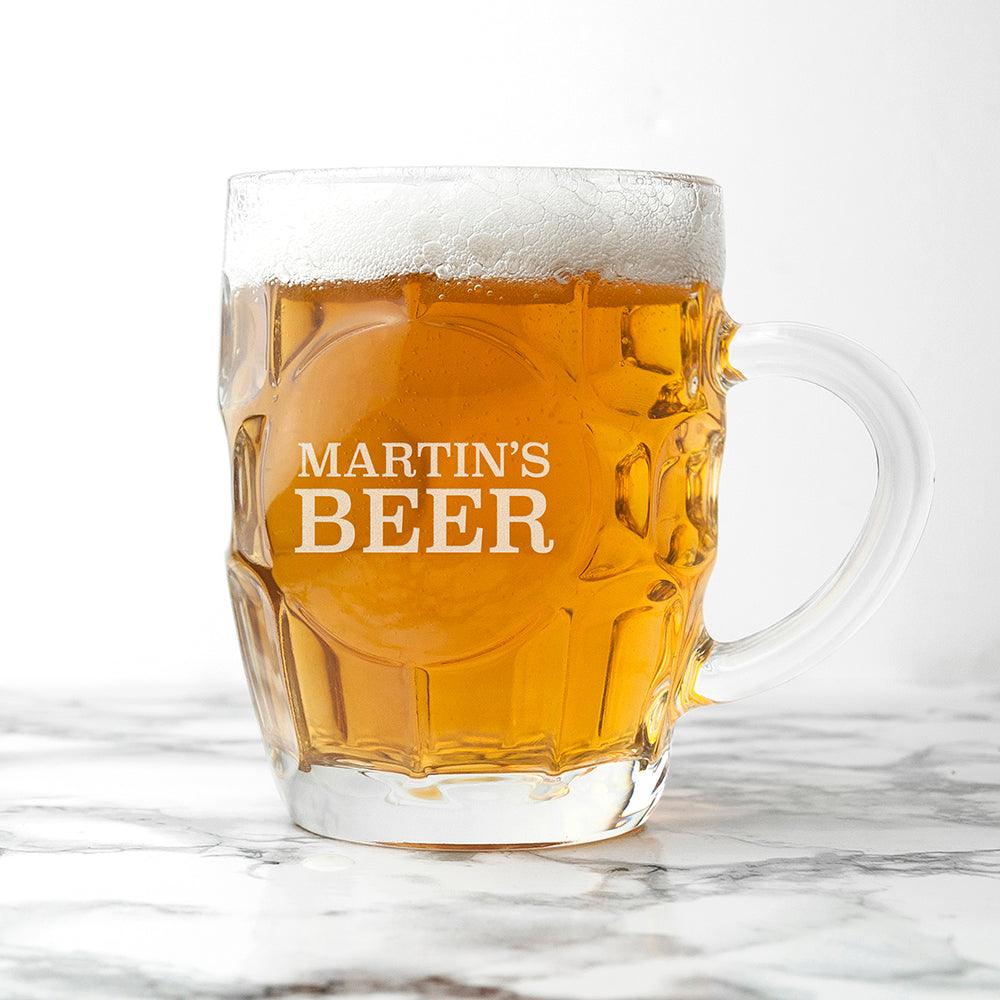 Personalised Dimpled Beer Glass