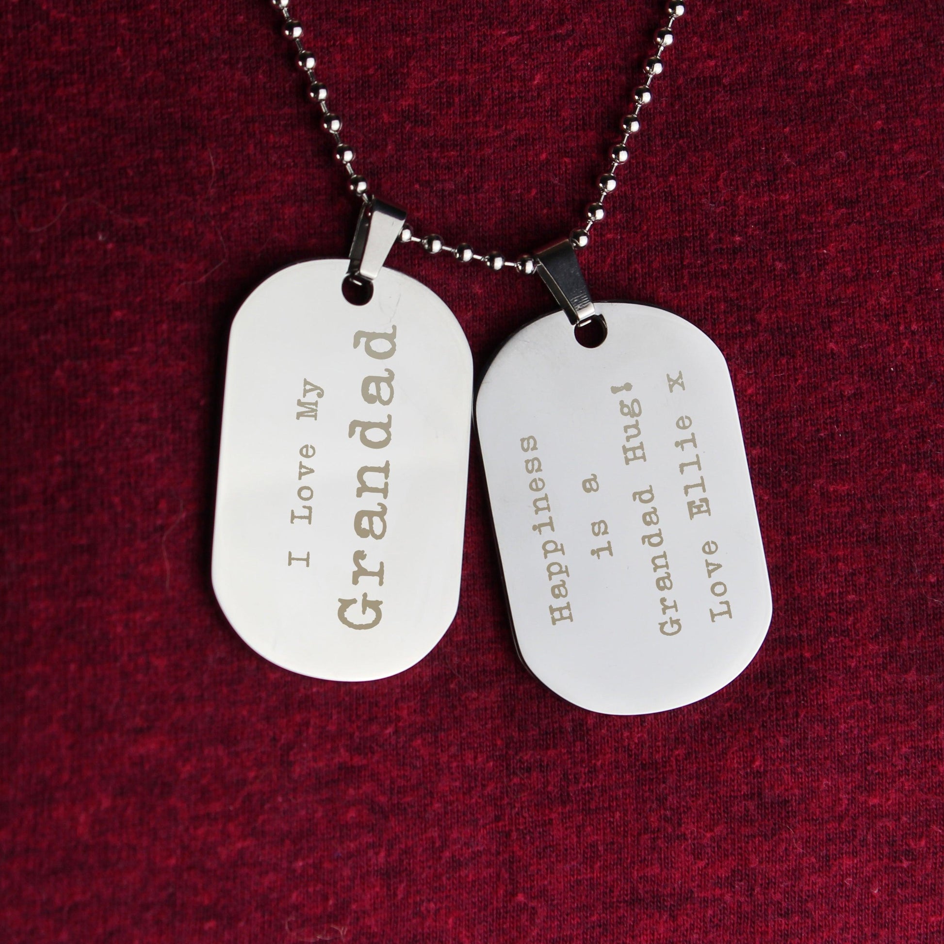 Personalised Worlds Best Steel Double Dog Tag Necklace