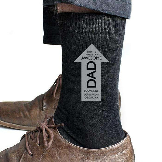 Personalised Awesome Dad Men's Socks - Myhappymoments.co.uk