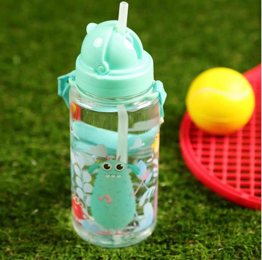 Monster Water Bottle with Flip Straw 450ml - Myhappymoments.co.uk