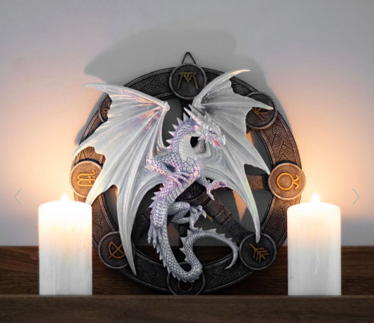 Yule Dragon Resin Wall Plaque by Anne Stokes