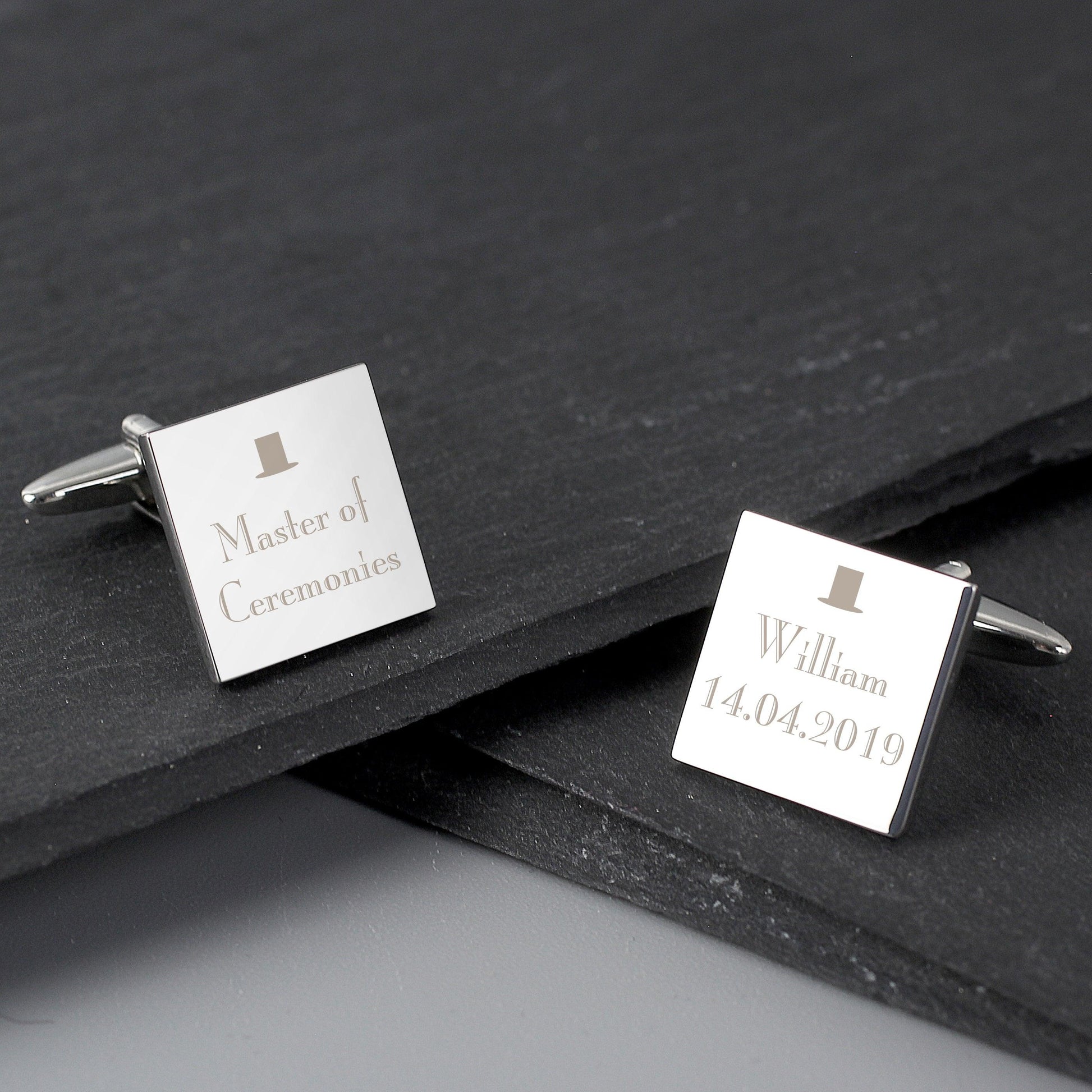 Personalised Wedding Any Role Square Cufflinks - Myhappymoments.co.uk