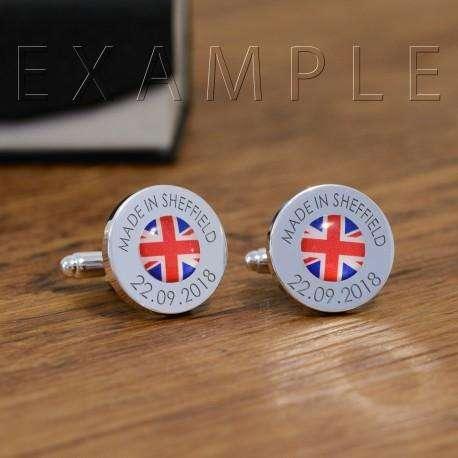 Personalised Union Jack Flag Cufflinks - Myhappymoments.co.uk