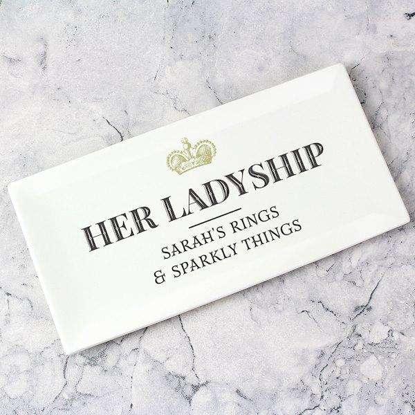 Personalised Her Ladyship Ceramic Trinket Tray - Myhappymoments.co.uk