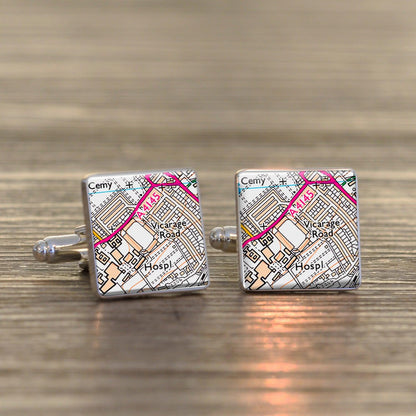 Football Stadium Map Cufflinks