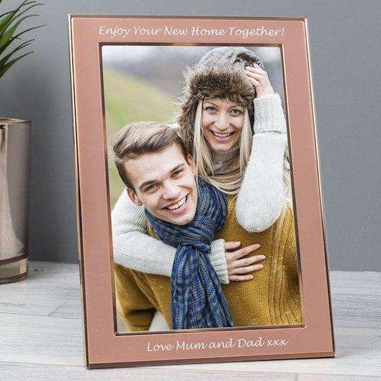 Personalised Classic Rose Gold Photo Frame 4x6 - Myhappymoments.co.uk