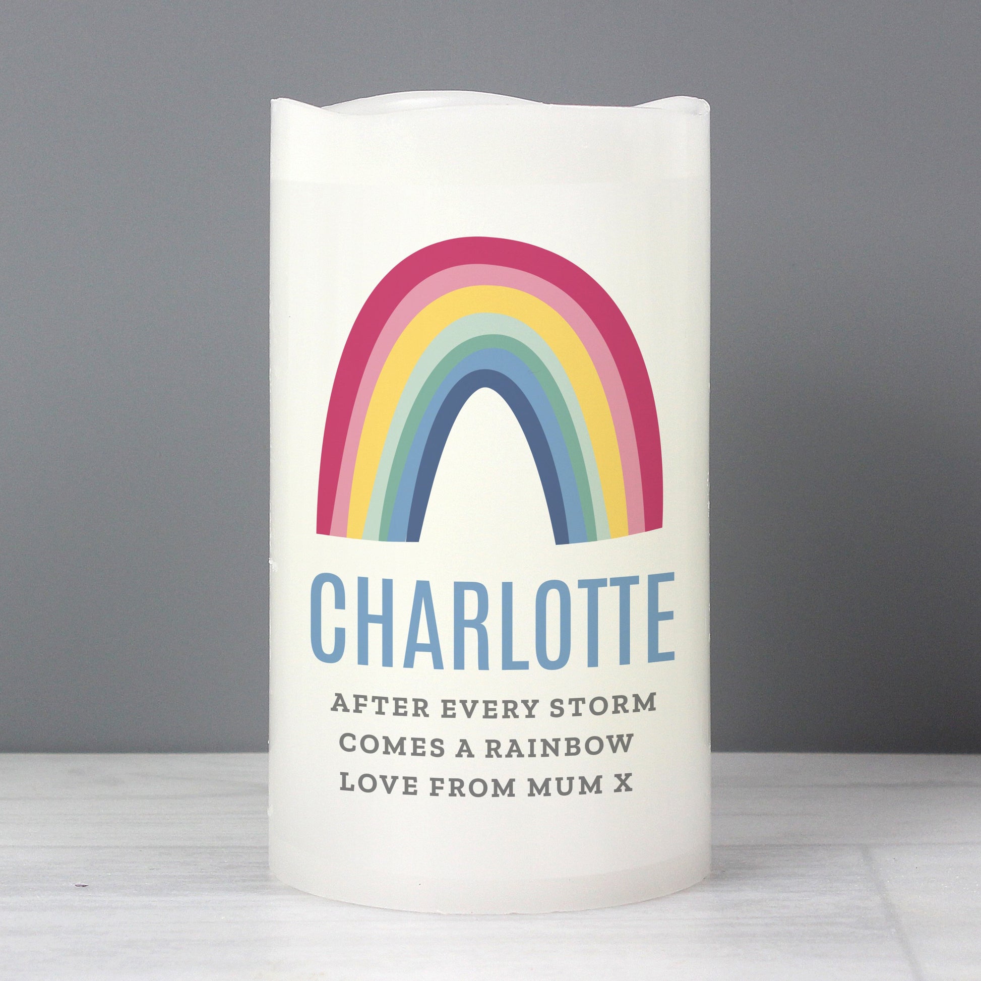 Personalised Rainbow LED Candle