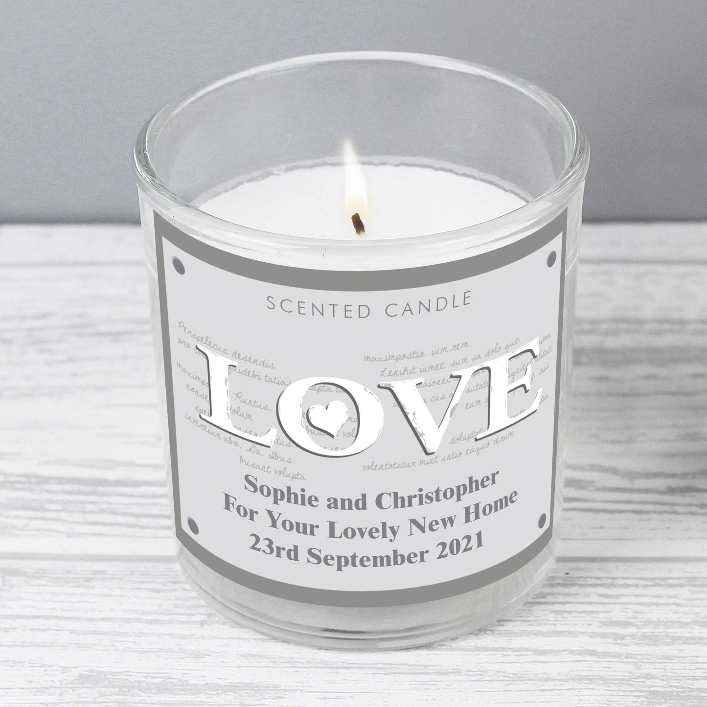 Personalised LOVE Scented Jar Candle