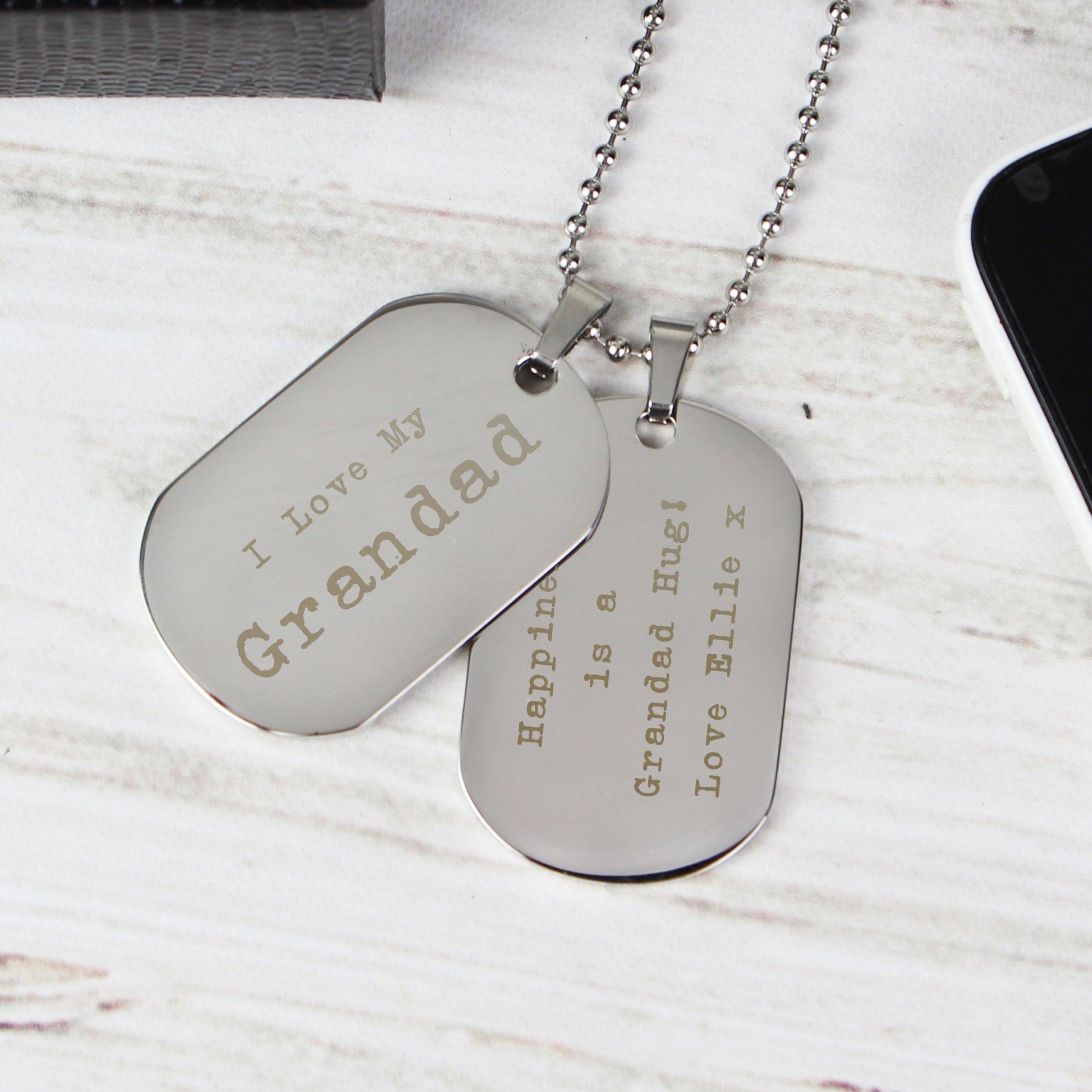 Personalised Worlds Best Steel Double Dog Tag Necklace