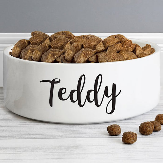 Personalised Any Name 14cm Medium White Pet Bowl