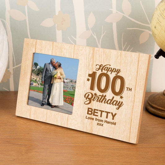 Personalised 100th Birthday Photo Frame