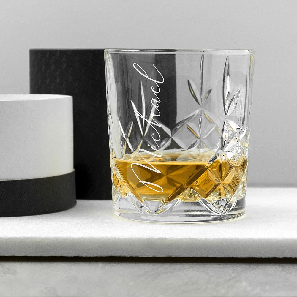 Engraved Crystal Whisky Glass