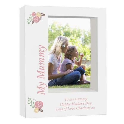 Personalised Floral Bouquet 5x7 Box Photo Frame - Myhappymoments.co.uk