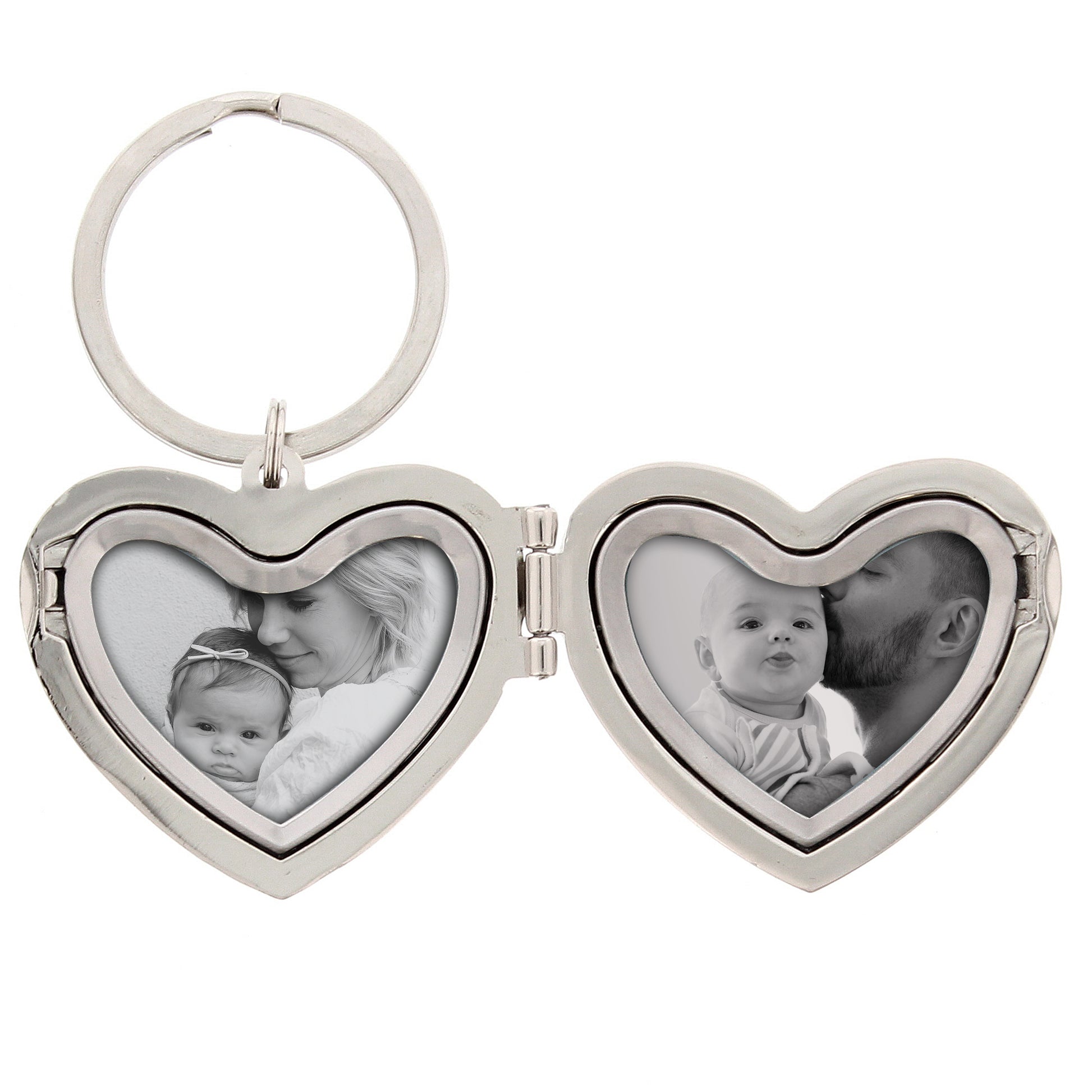 Personalised Floral Heart Photo Locket Keyring