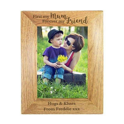 Personalised First My Mum Forever My Friend 5x7 Wooden Photo Frame - Myhappymoments.co.uk