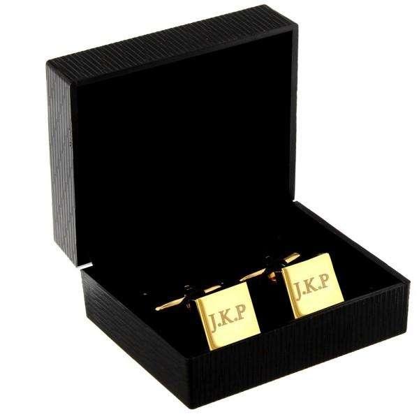 Personalised Gold Plated Square Cufflinks - Myhappymoments.co.uk