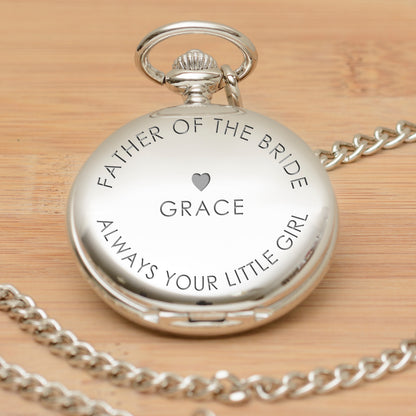 Personalised Father Of The Bride Pocket Watch Always Your Little Girl