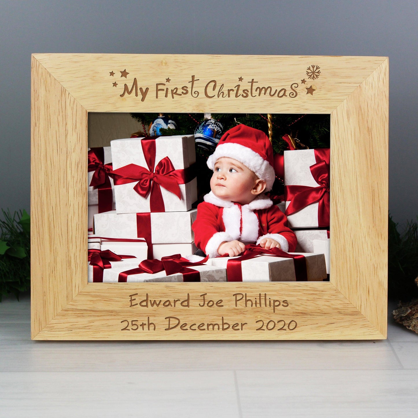 Personalised My First Christmas Photo Frame - Myhappymoments.co.uk