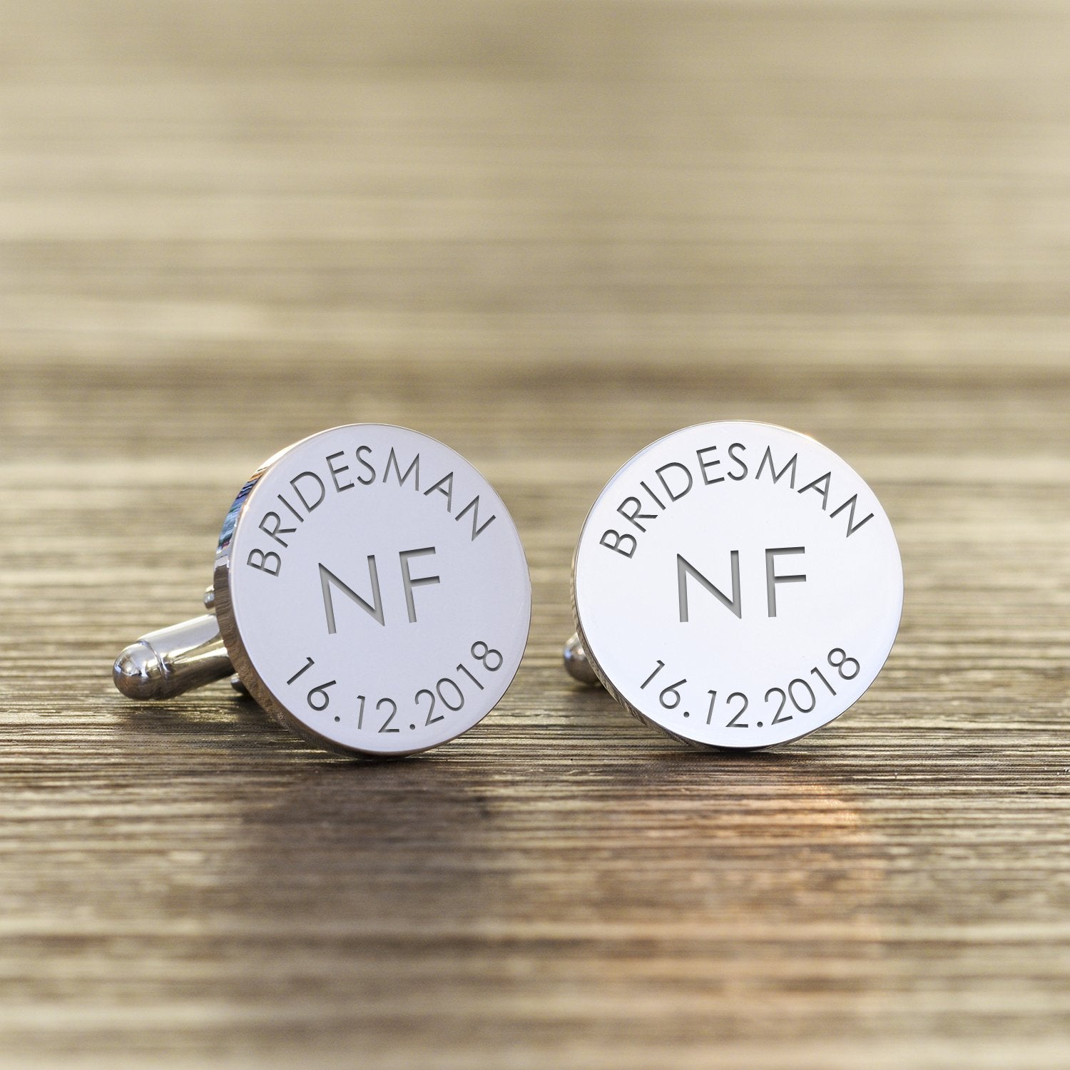 Personalised BRIDESMAN Initials Cufflinks