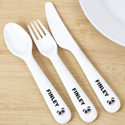 Personalised Panda Plastic Cutlery - Myhappymoments.co.uk