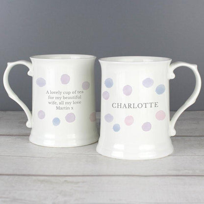 Personalised Pink Spot 15oz Mug