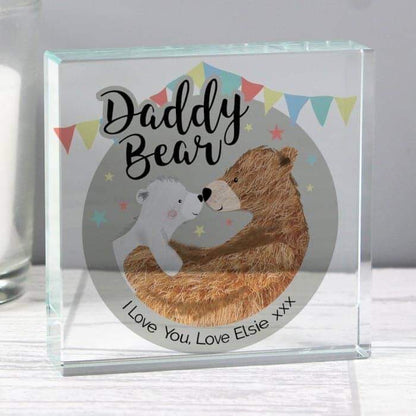 Personalised Daddy Bear Crystal Token - Myhappymoments.co.uk